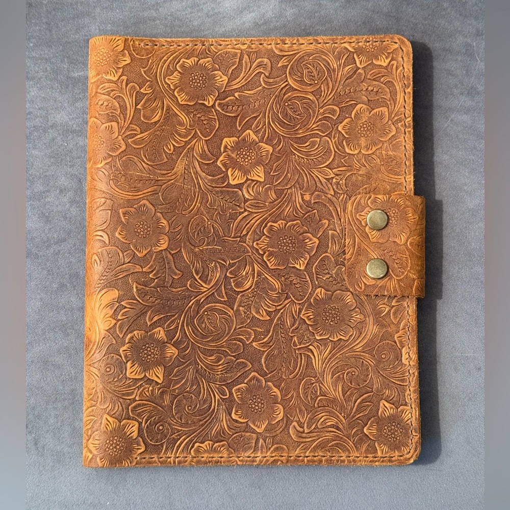 Hand-Tooled Leather Folio Case for iPad Air 5th Gen | iPad Pro 11 inch - EUC